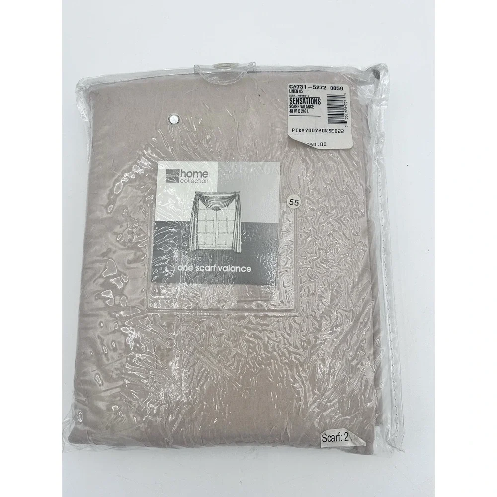 JCPenney Home Collection Sensations Scarf‎ Valance Linen Sheer Window Drape